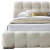 PASHA-78" PLATFORM BED-BEIGE PEARL