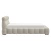 PASHA-78" PLATFORM BED-BEIGE PEARL