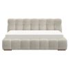 PASHA-78" PLATFORM BED-BEIGE PEARL