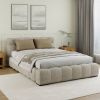 PASHA-60" PLATFORM BED-BEIGE PEARL