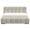 PASHA-60" PLATFORM BED-BEIGE PEARL