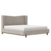 ISADORA-78" PLATFORM BED-DARK BEIGE