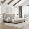 ISADORA-78" PLATFORM BED-DARK BEIGE