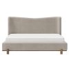 ISADORA-78" PLATFORM BED-DARK BEIGE