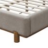 ISADORA-78" PLATFORM BED-DARK BEIGE