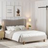ISADORA-60" PLATFORM BED-DARK BEIGE