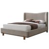 ISADORA-60" PLATFORM BED-DARK BEIGE