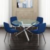 SOLARA II-DINING TABLE, 40"dia-CHROME