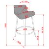 FERN-26'' COUNTER STOOL PU-CHARCOAL