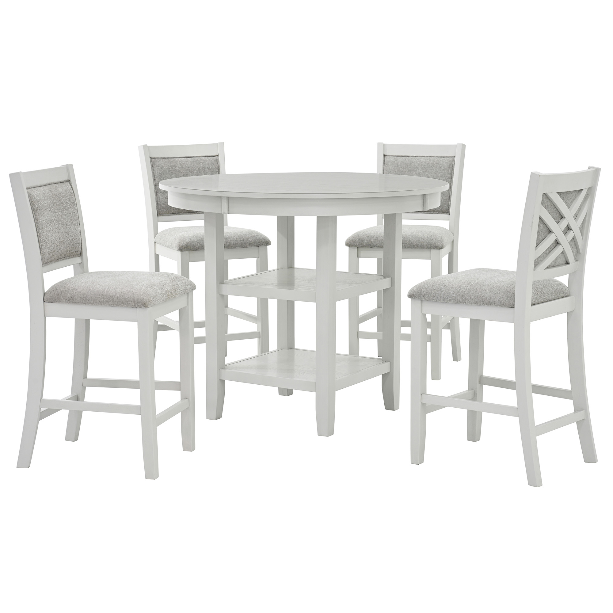 SAMUEL-5PC PUB SET-WHITEWASH