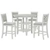 SAMUEL-5PC PUB SET-WHITEWASH