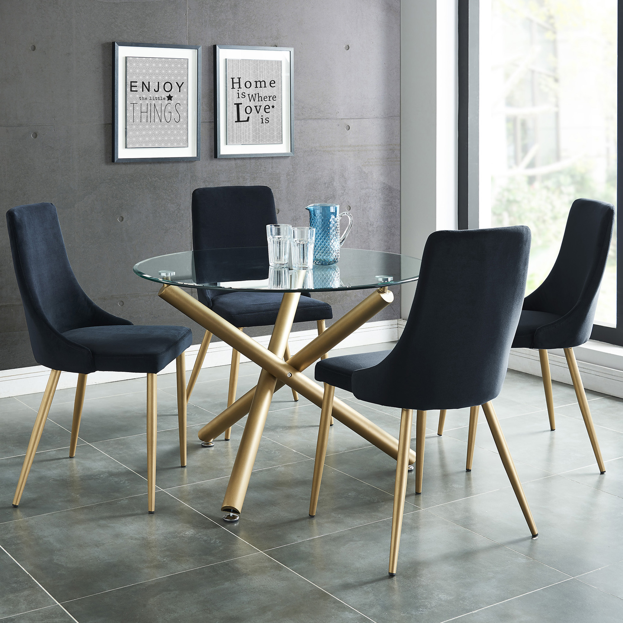 Carmilla Dining 5Pc Set-Chair Black