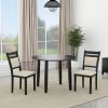 CONRAD-3PC DINING SET-BLACK