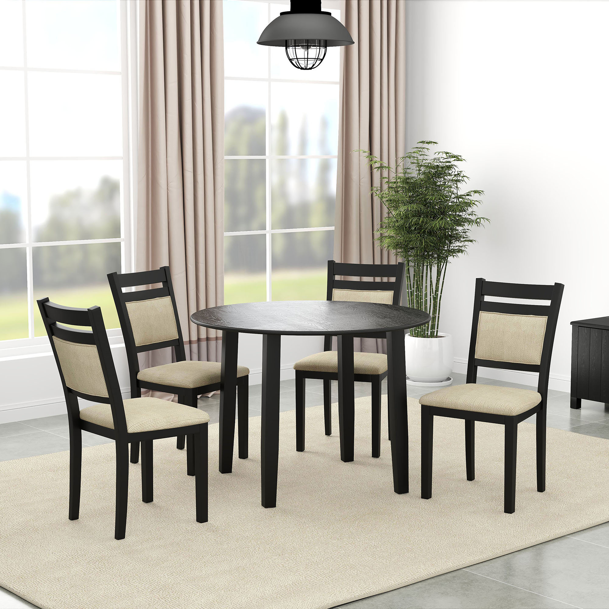 CONRAD-5PC DINING SET-BLACK