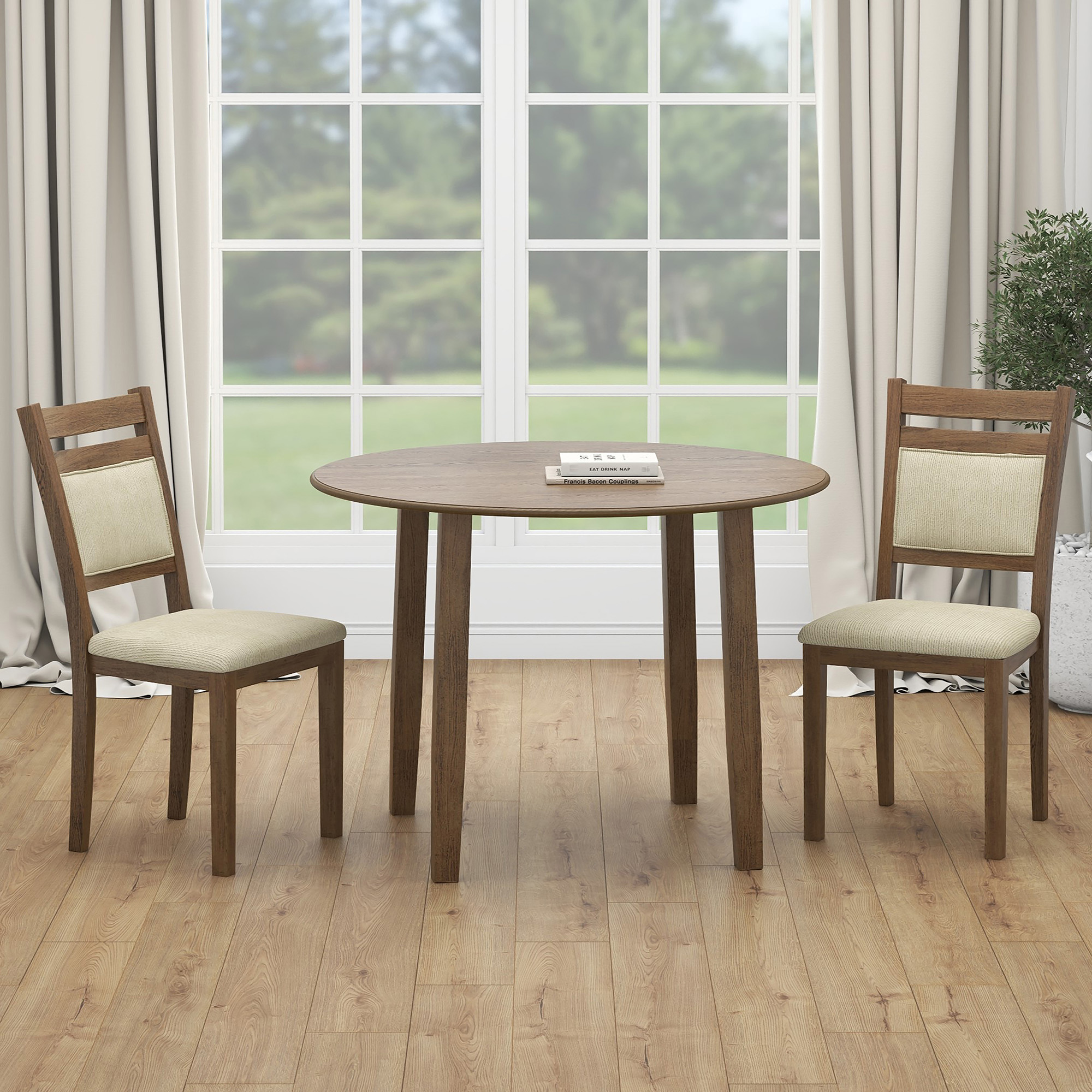 CONRAD-3PC DINING SET-WALNUT