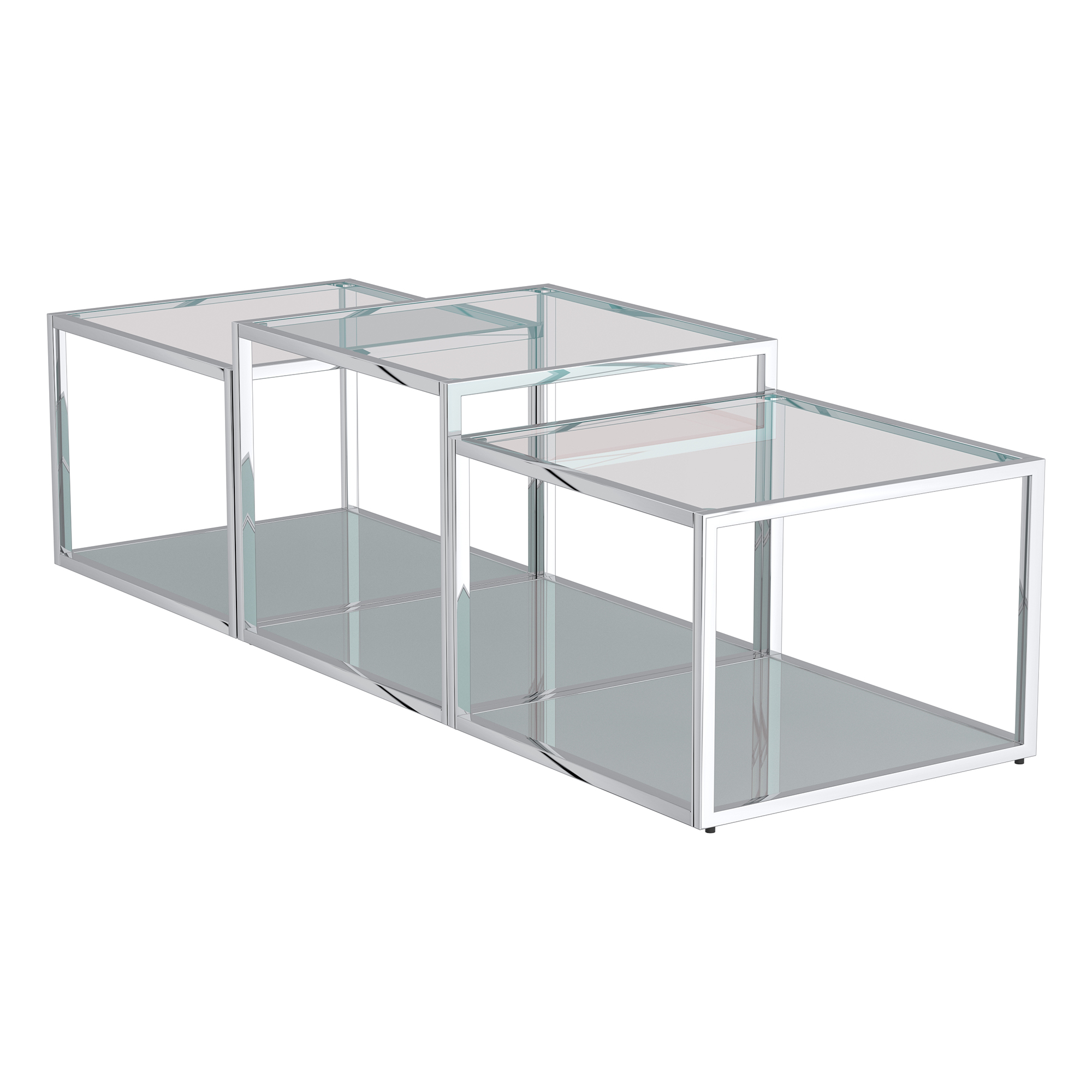 Casini-3Pc Multi Tier Table-Silver