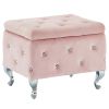 Monique-Sm Storage Ottoman-Blush Velvet