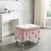 Monique-Sm Storage Ottoman-Blush Velvet