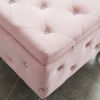 Monique-Sm Storage Ottoman-Blush Velvet