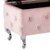 Monique-Sm Storage Ottoman-Blush Velvet