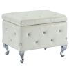 Monique-Sm Storage Ottoman-White Pu