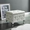 Monique-Sm Storage Ottoman-White Pu