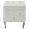 Monique-Sm Storage Ottoman-White Pu