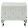 Monique-Sm Storage Ottoman-White Pu