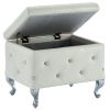 Monique-Sm Storage Ottoman-White Pu