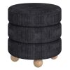 WILLO-ROUND OTTOMAN-BLACK