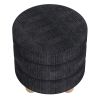 WILLO-ROUND OTTOMAN-BLACK