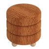 Willo-Round Ottoman-Rust Brown
