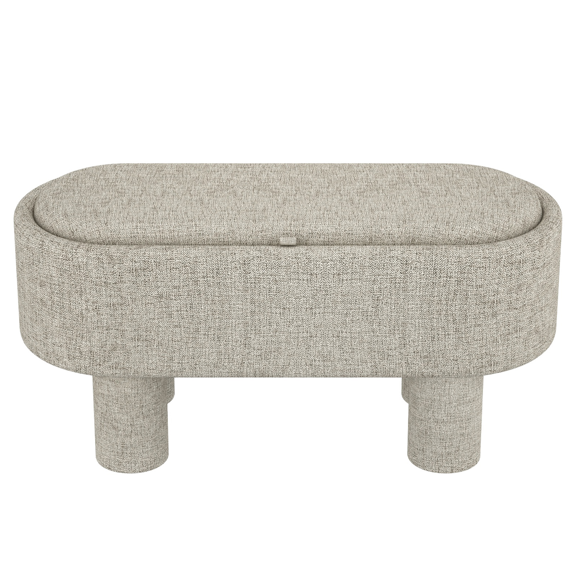 SEZRON-STORAGE OTTOMAN BENCH-WARM GREY
