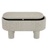SEZRON-STORAGE OTTOMAN BENCH-WARM GREY