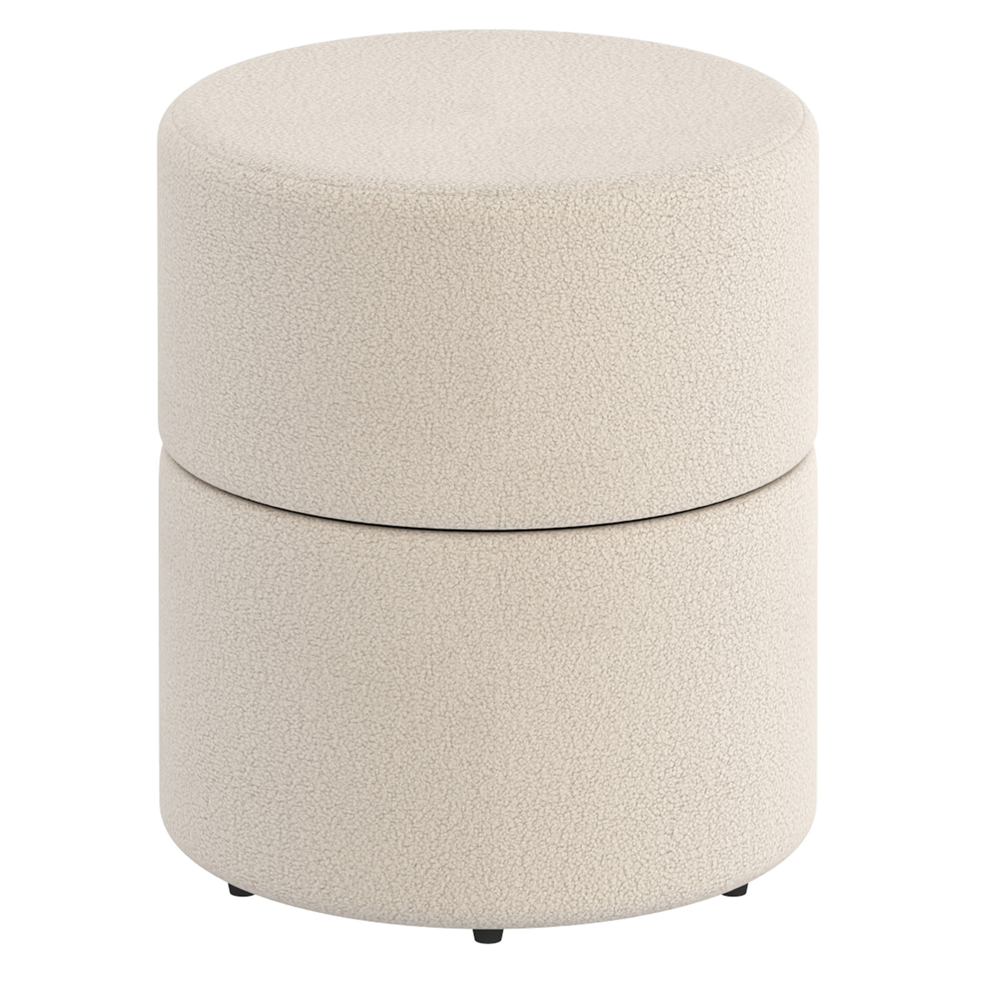 Novar-Round Swivel Ottoman-Cream