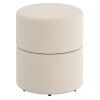 Novar-Round Swivel Ottoman-Cream