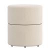 Novar-Round Swivel Ottoman-Cream