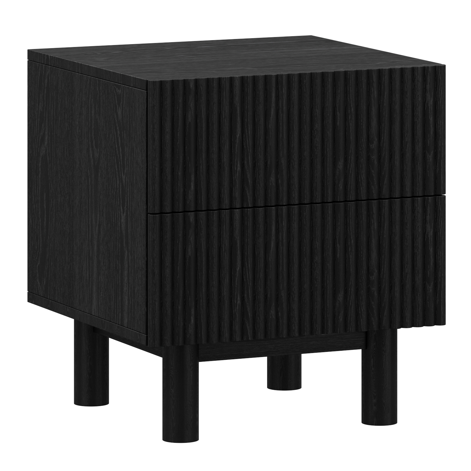 Sangra-2 Drawer Accent Table-Black