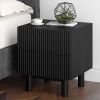 Sangra-2 Drawer Accent Table-Black