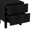 Sangra-2 Drawer Accent Table-Black