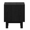 Sangra-2 Drawer Accent Table-Black
