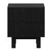 Sangra-2 Drawer Accent Table-Black