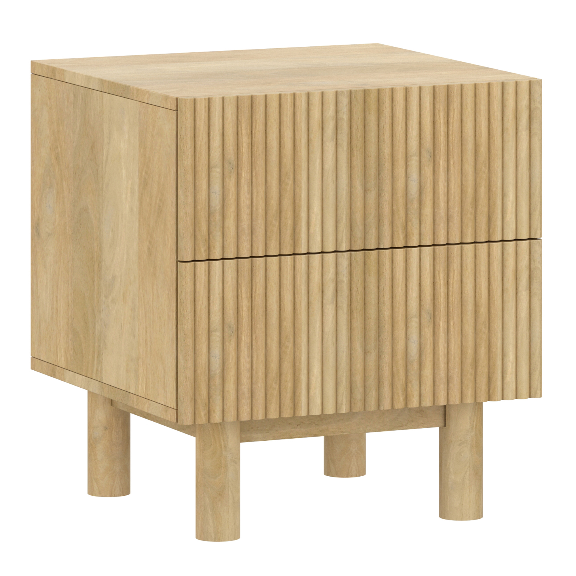Sangra-2 Drawer Accent Table-Natural