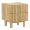 Sangra-2 Drawer Accent Table-Natural