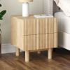Sangra-2 Drawer Accent Table-Natural