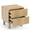 Sangra-2 Drawer Accent Table-Natural