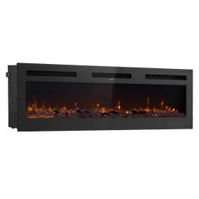 VEVOR 72 inch Electric Fireplace, Wall Mounted Recessed Fire Place with Remote Control, Timer, 1500W, Adjustable Flame Color Brightness, Touch Screen