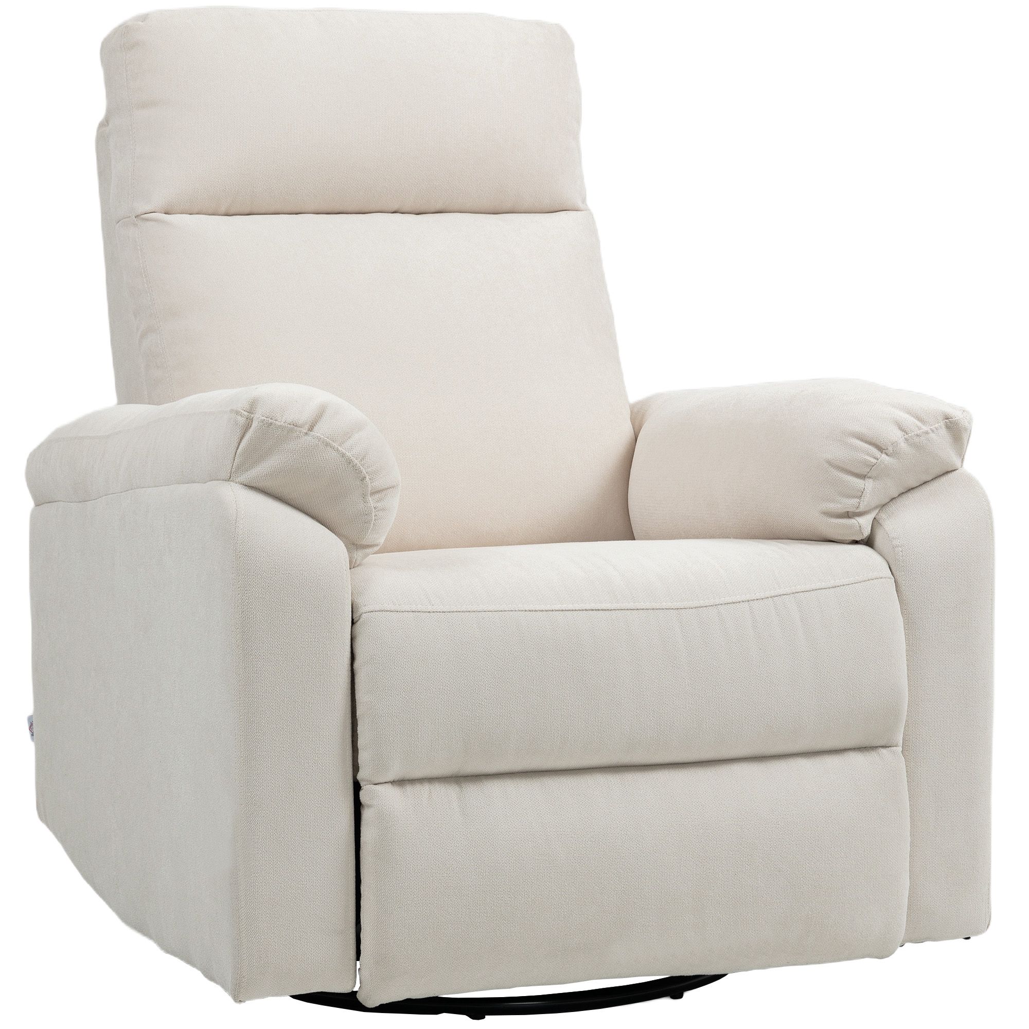 Recliner Chair, Wide Swivel Rocker Chair, Overstuffed Single Sofa with Pocket Spring, Footrest, Quick Assembly, Cream