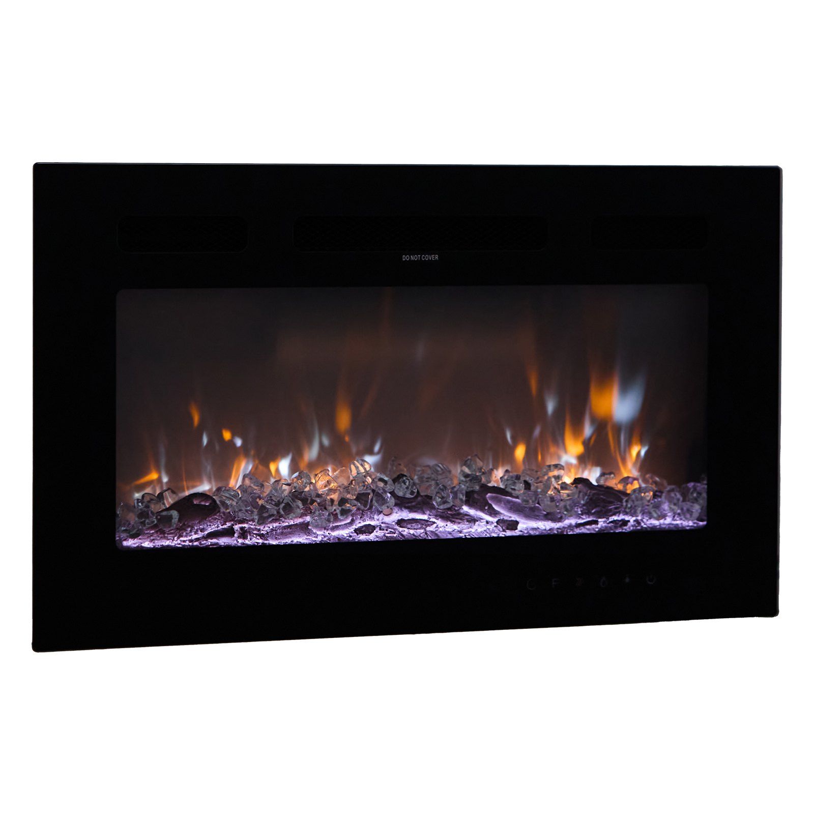 VEVOR 50 inch Electric Fireplace, Wall Mounted Recessed Fire Place with Remote Control, Timer, 1500W, Adjustable Flame Color Brightness, Touch Screen