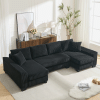 [NEW ARRIVED] [VIDEO PROVIDED] 114" Sleeper Sofa,U Shaped Sofa , Pull Out Bed,Convertible Oversize 2 in 1 Sleeper Sofa, Living Room